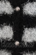 画像2: NOEMIE / もしゃもしゃ囚人ユニセックスカーディガン  クロ×サックス O-26-01-24-013-LO-TO-IG-ZT011 (2)