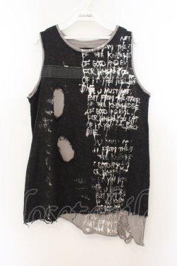 画像1: h.ANARCHY / レイヤードダメージタンク  ブラック×グレー O-26-01-24-014-HN-TO-IG-OS