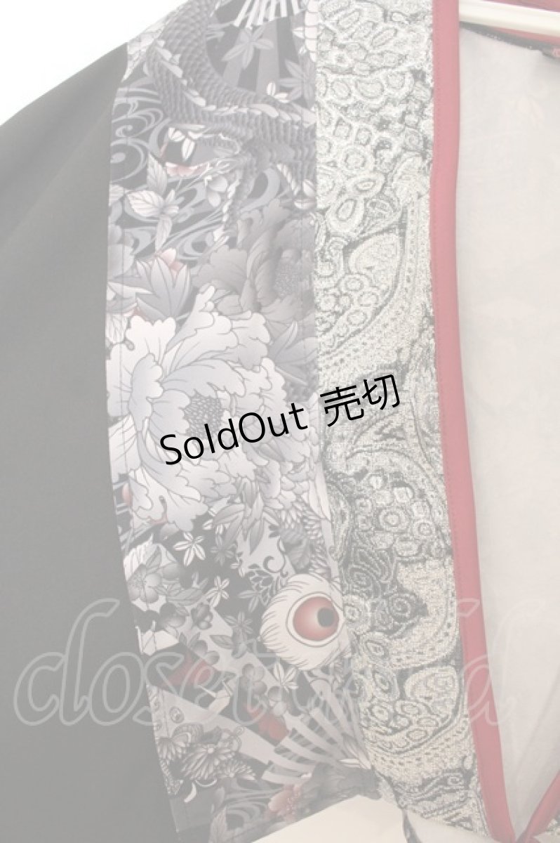 画像2: Qutie Frash / 着物ショートカーデ  ブラック×レッド O-26-01-24-015-QU-TO-IG-OS (2)