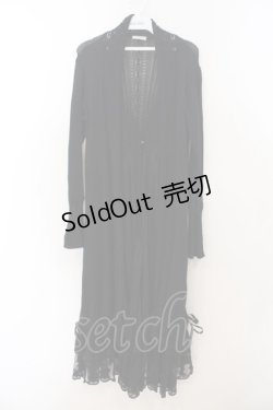 画像1: axes femme / ジレ重ね着風ロングカーデ M ブラック O-26-01-24-002-AX-OP-IG-OS