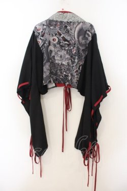画像4: Qutie Frash / 着物ショートカーデ  ブラック×レッド O-26-01-24-015-QU-TO-IG-OS