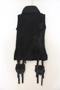 画像4: Qutie Frash / ポーチ付きミリタリーベスト  ブラック O-26-01-24-022-QU-TO-OW-OS