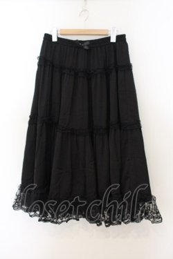 画像1: m petit by misako / サテンキリカエペチスカート LL クロ O-26-01-24-023-LO-SK-IG-OS