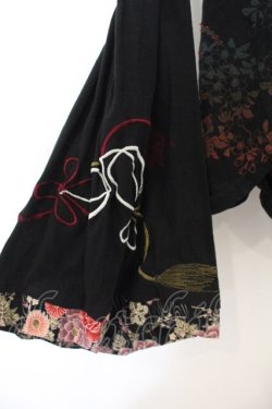 画像3: gouk / 和柄切り替えオフショルカットカーディガン  ブラック O-26-01-24-003-GO-TO-IG-OS