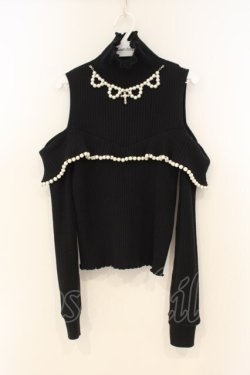 画像1: Ank Rouge / パールオフショルニット  クロ O-26-01-26-024-CA-TO-IG-OS