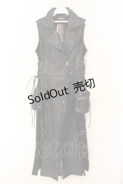 画像1: Qutie Frash / ライダースロングベスト F ブラック O-26-01-26-026-QU-TO-OW-OS