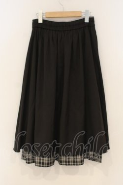 画像2: axes femme / 裾切替タックスカート F クロ O-26-01-26-028-AX-SK-OW-OS