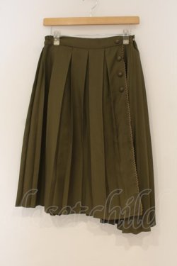 画像1: axes femme / サイド釦スカート M カーキグリーン O-26-01-26-029-AX-SK-OW-OS