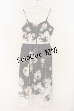 画像1: axes femme NOSTALGIE / アンティークブーケ柄ワンピース F クロ O-26-01-26-032-AX-OP-OW-OS