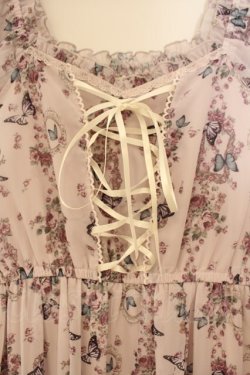 画像2: axes femme / パピヨンローズ柄編上ワンピース F ピンク O-26-01-26-033-AX-OP-OW-OS