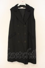 画像1: axes femme / レース使トレンチ風ロングジレ M クロ O-26-01-26-034-AX-TO-OW-ZT602 (1)