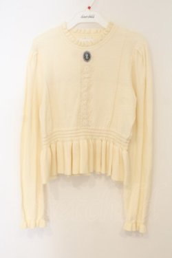 画像1: axes femme / カメオ付ペプラムニット F キナリ O-26-01-26-041-AX-TO-OW-OS