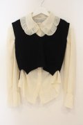 axes femme POETIQUE / ニットベスト付きブラウス M キナリ×クロ O-26-01-26-044-AX-TO-OW-OS