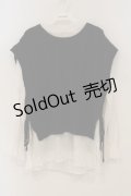 axes femme / ニットベストアンサンブル M シロ×クロ O-26-01-26-047-AX-TO-OW-OS