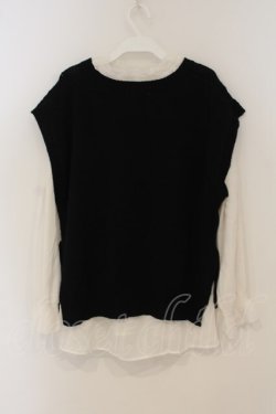 画像3: axes femme / ニットベストアンサンブル M シロ×クロ O-26-01-26-047-AX-TO-OW-OS