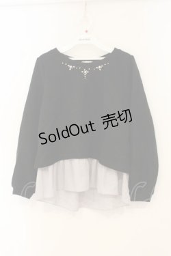 画像1: axes femme / レイヤード風ニット F クロ×グレー O-26-01-26-052-AX-TO-OW-OS