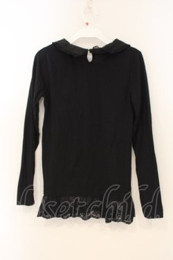 画像3: axes femme / 襟付き裾レースインナープルオーバー M クロ O-26-01-26-054-AX-TO-OW-OS