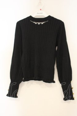 画像1: axes femme / ラメニットトップス M クロ O-26-01-26-058-AX-TO-OW-OS