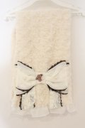 axes femme / プチローズシフォンリボンマフラー  アイボリー O-26-01-26-059-AX-ZA-OW-OS