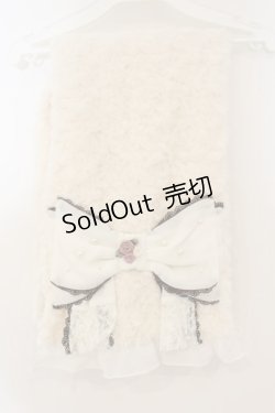 画像1: axes femme / プチローズシフォンリボンマフラー  アイボリー O-26-01-26-059-AX-ZA-OW-OS