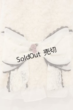 画像2: axes femme / プチローズシフォンリボンマフラー  アイボリー O-26-01-26-059-AX-ZA-OW-OS