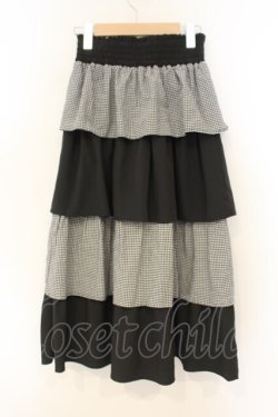 画像2: majoretty / ギンガムティアードスカート M クロ×シロ O-26-01-26-060-LO-SK-IG-OS