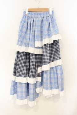 画像1: Whinny / ごきげんドレッシングスカート  ブルー×サックス O-26-01-26-068-PU-SK-IG-OS