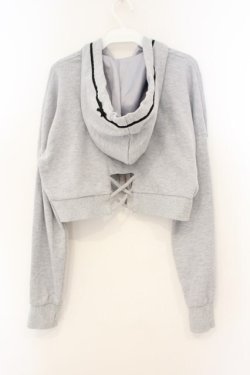 画像2: DearMyLove / Wジップクロップドパーカー M グレー O-26-01-26-069-0-TO-IG-OS