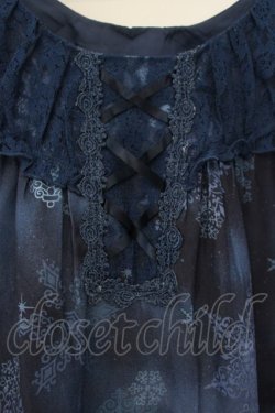 画像2: axes femme / 雪の結晶柄Aラインチュニック M ブルー O-26-01-26-072-AX-OP-IG-OS