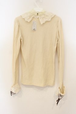 画像3: axes femme / 襟付ベロアカフスプルオーバー M アイボリー O-26-01-26-073-AX-TO-IG-OS