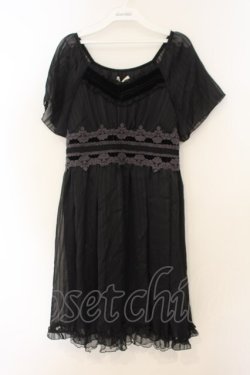 画像1: axes femme / ゴージャスレース使いワンピース M クロ O-26-01-26-074-AX-OP-IG-OS