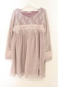 axes femme / レース重ねカットチュニック M パープル O-26-01-26-078-AX-TO-IG-OS