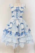BABY,THE STARS SHINE BRIGHT / Ribbon ribbon blooms ジャンパースカート  サックス O-26-01-26-012-BA-OP-OW-OS