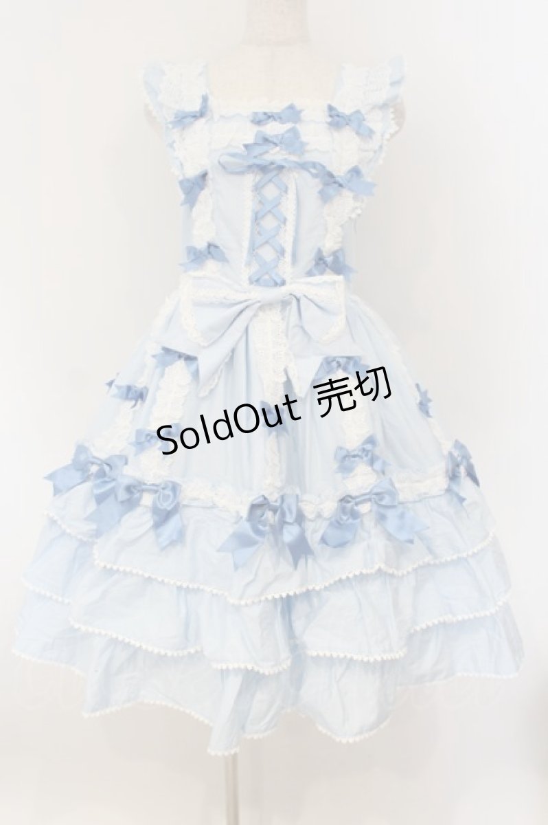 画像1: BABY,THE STARS SHINE BRIGHT / Ribbon ribbon blooms ジャンパースカート  サックス O-26-01-26-012-BA-OP-OW-OS (1)
