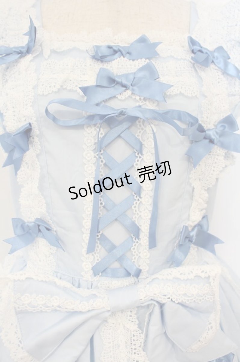 画像2: BABY,THE STARS SHINE BRIGHT / Ribbon ribbon blooms ジャンパースカート  サックス O-26-01-26-012-BA-OP-OW-OS (2)
