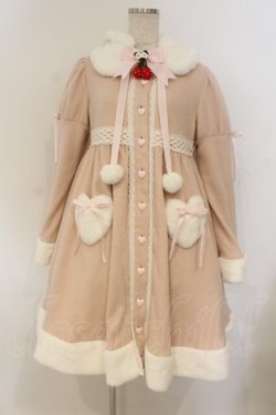 画像1: BABY,THE STARS SHINE BRIGHT / ゆらゆらいちごのうさみみコートワンピース  ピンク O-26-01-26-017-BA-CO-OW-OS