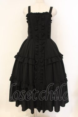 画像1: axes femme kawaii / ロマンティックフリルジャンパースカート M クロ O-26-01-26-021-AX-OP-OW-OS