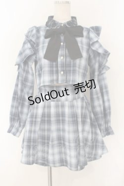 画像1: majoretty / チェック柄セットアップ M ブルー×クロ O-26-01-26-022-LO-OP-IG-OS
