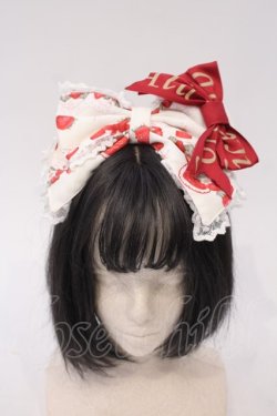 画像1: To Alice / trawberryRabbitプリントリボンカチューシャ  オフシロ O-26-01-27-001-LO-AC-IG-OS
