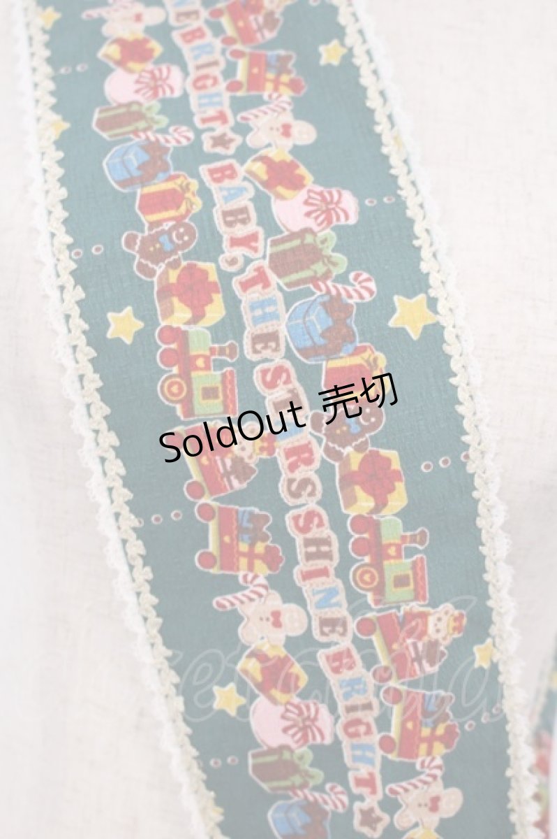 画像4: BABY,THE STARS SHINE BRIGHT / くみゃちゃんのDokiDoki Christmas Party柄エシャルプ  グリーン O-26-01-27-003-BA-ZA-IG-OS (4)