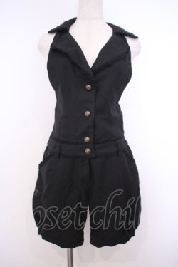 画像1: ALICE and the PIRATES / チェルシーショートサロペット  クロ O-26-01-27-043-PA-OP-OW-OS