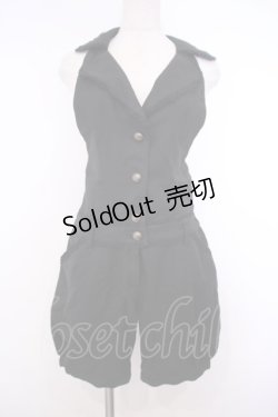 画像1: ALICE and the PIRATES / チェルシーショートサロペット  クロ O-26-01-27-043-PA-OP-OW-OS