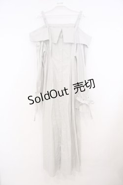 画像1: dazzlin / ウエストタックオフショルシャツワンピース M グレー O-26-01-27-006-LO-OP-OW-OS