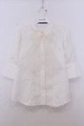 an another angelus / チュールリボンタイ5分袖シャツ【洗える】  シロ O-26-01-27-051-CA-BL-IG-OS