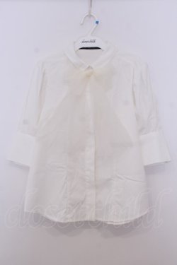 画像1: an another angelus / チュールリボンタイ5分袖シャツ【洗える】  シロ O-26-01-27-051-CA-BL-IG-OS