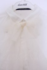 画像2: an another angelus / チュールリボンタイ5分袖シャツ【洗える】  シロ O-26-01-27-051-CA-BL-IG-ZT604 (2)
