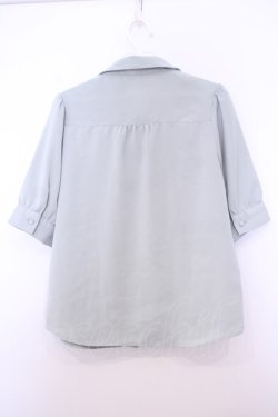 画像3: Fi.n.t / リボンタイ付きロゴ刺繍衿ブラウス  ライトグリーン O-26-01-27-052-CA-BL-IG-OS