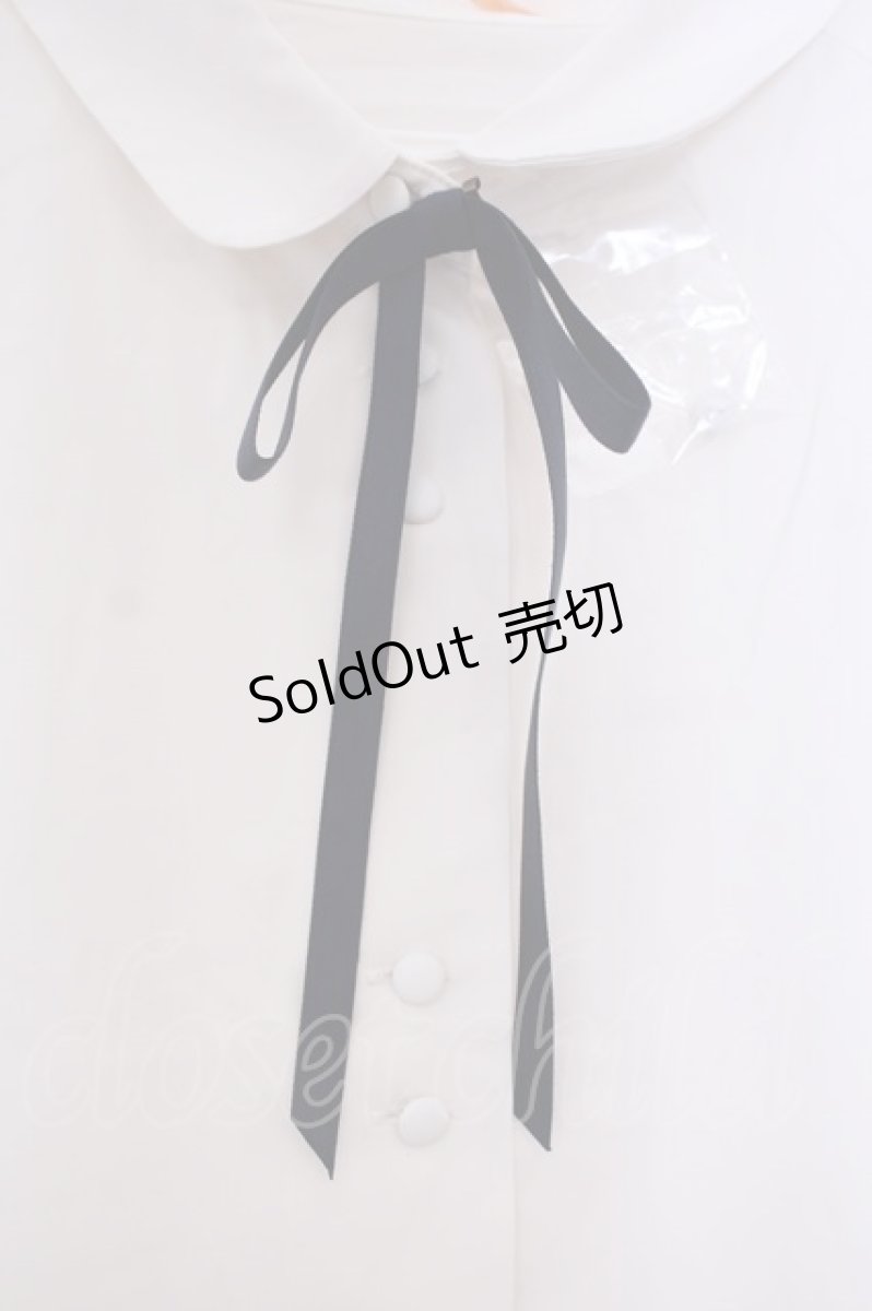 画像2: F i.n.t / リボンタイ付きスモールカラー5分袖シャツ  オフシロ O-26-01-27-053-CA-BL-IG-ZT604 (2)