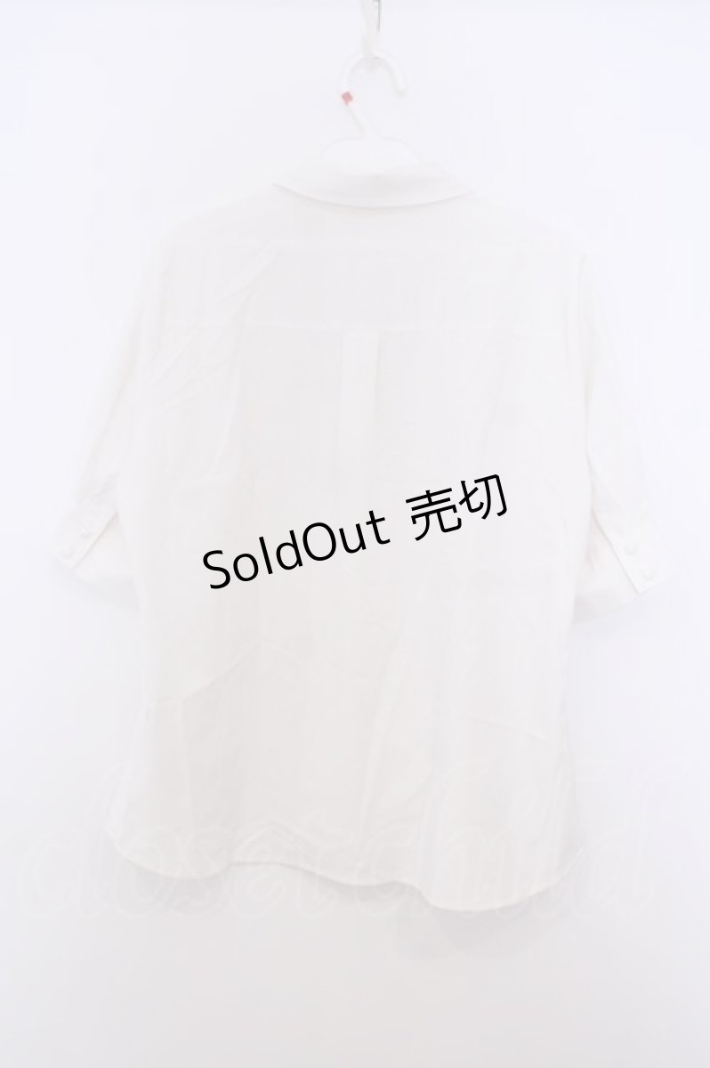 画像3: F i.n.t / リボンタイ付きスモールカラー5分袖シャツ  オフシロ O-26-01-27-053-CA-BL-IG-ZT604 (3)