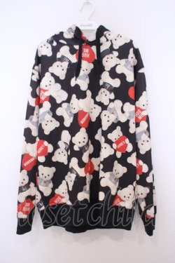 画像1: Honey Cinnamon / くま総柄パーカー F クロ O-26-01-27-054-LO-TO-OW-OS